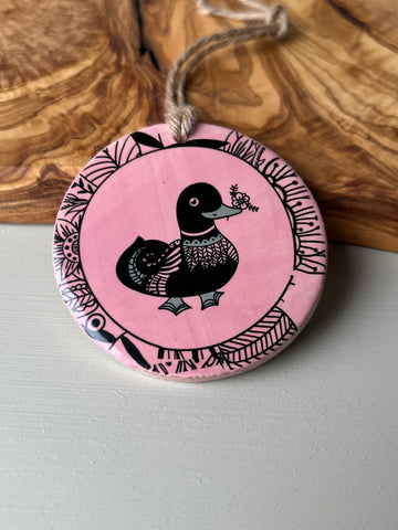 Pink Duck  Ceramic decoration