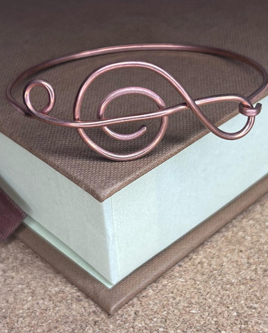Copper Bangle  - Clef design