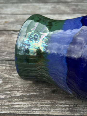 Shimmer Green and Blue Small Vase
