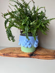 Blue and Green drippy pot