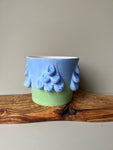 Blue and Green drippy pot