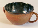 Copper and Green Ceramic Soup Bowl