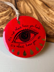 Eye Red and Gold Ceramic decoration