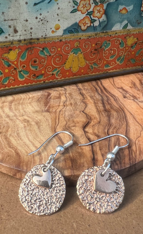 Oatcake Heart Earrings