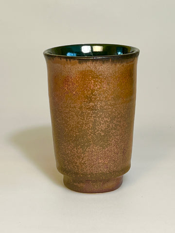 Copper and Green ceramic beaker