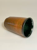 Copper and Green ceramic beaker