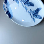 Porcelain Heart Plate - Blue and Gold flying ducks