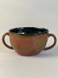 Copper and Green Ceramic Soup Bowl
