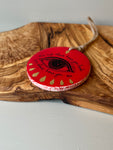 Eye Red and Gold Ceramic decoration