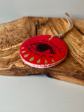 Eye Red and Gold Ceramic decoration