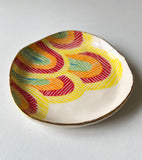 Retro Rainbow and Gold Dish
