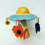 Retro UFO Jewellery Holder Sculpture