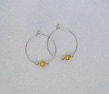 Silver hoops with beads
