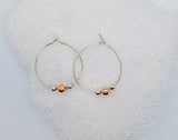 Silver hoops with beads