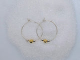 Silver hoops with beads