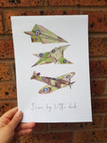 Dream Big paper plane spitfire collection print