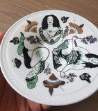 Ceramic bopo Trinket Dish 12.5 Green & Gold