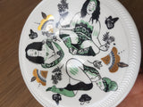 Ceramic bopo Trinket Dish 12.5 Green & Gold