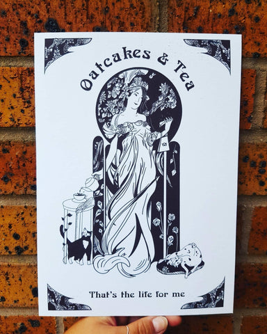 A4 Oatcakes and Tea Heavyweight art print
