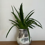 Dove grey and green Pitfire vase