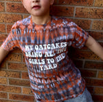 Limited edition Tie Dye T-shirt - Orange & Greys Age 9-11