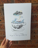 Storm in a teacup ‘umbrella’ print